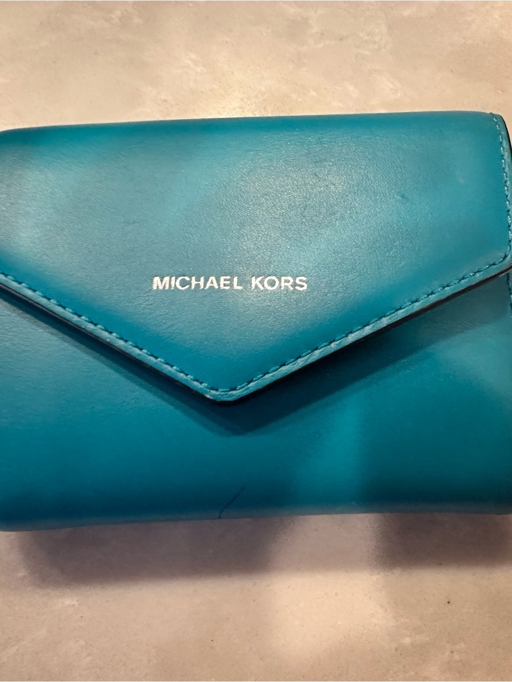Michael Kors Turquoise Leather Tote with Braided Handle - Picture 7 of 9